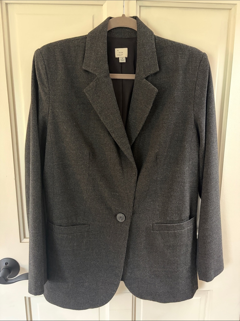 A New Day Charcoal Gray Single-Button Women's Blazer